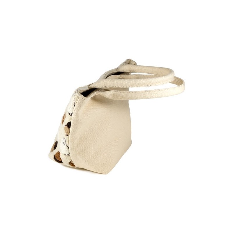 Bolsos - Bolso bordado beige Totoro Avellana - Mi vecino Totoro