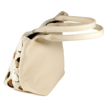 Bolsos - Bolso bordado beige Totoro Avellana - Mi vecino Totoro