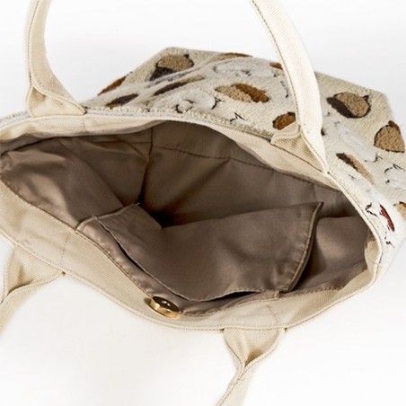 Bolsos - Bolso bordado beige Totoro Avellana - Mi vecino Totoro