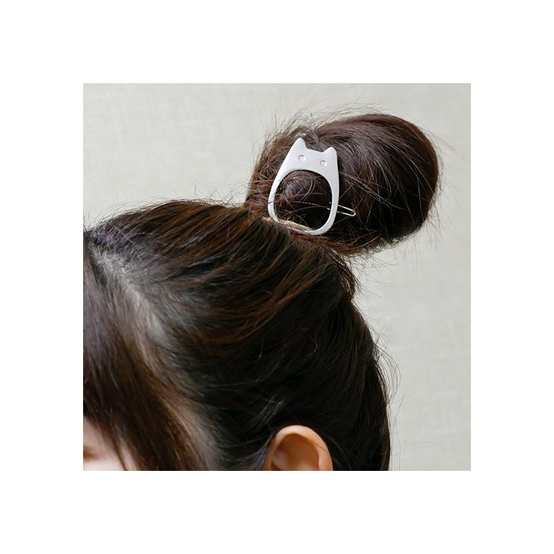 Bijoux - Bijou Barette Totoro Blanc Metal- Mon Voisin Totoro