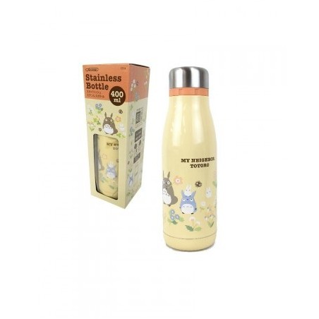 Cocina y vajilla - Botella compacta de metal One Push Flores de Totoro - Mi vecino Totoro