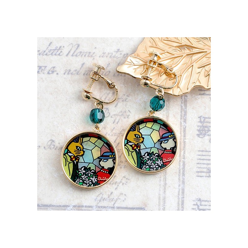 Bijoux - Bijou Boucles d’oreilles à clips Louise & Baron Vitrail - Si tu tends