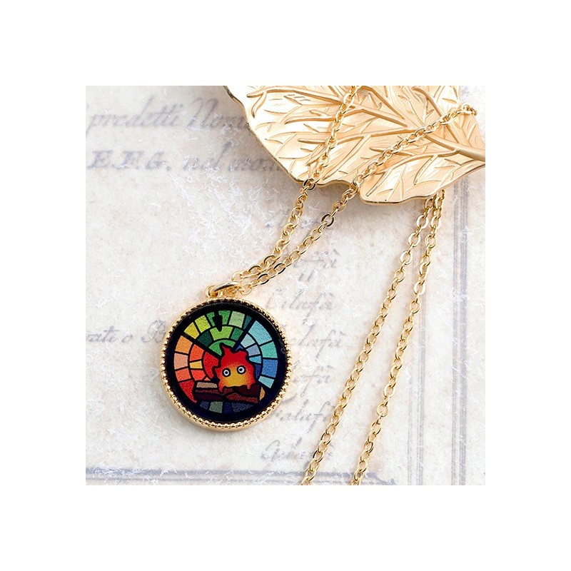 Joyería - Colgante joya Calcifer Vitrail- El castillo ambulante