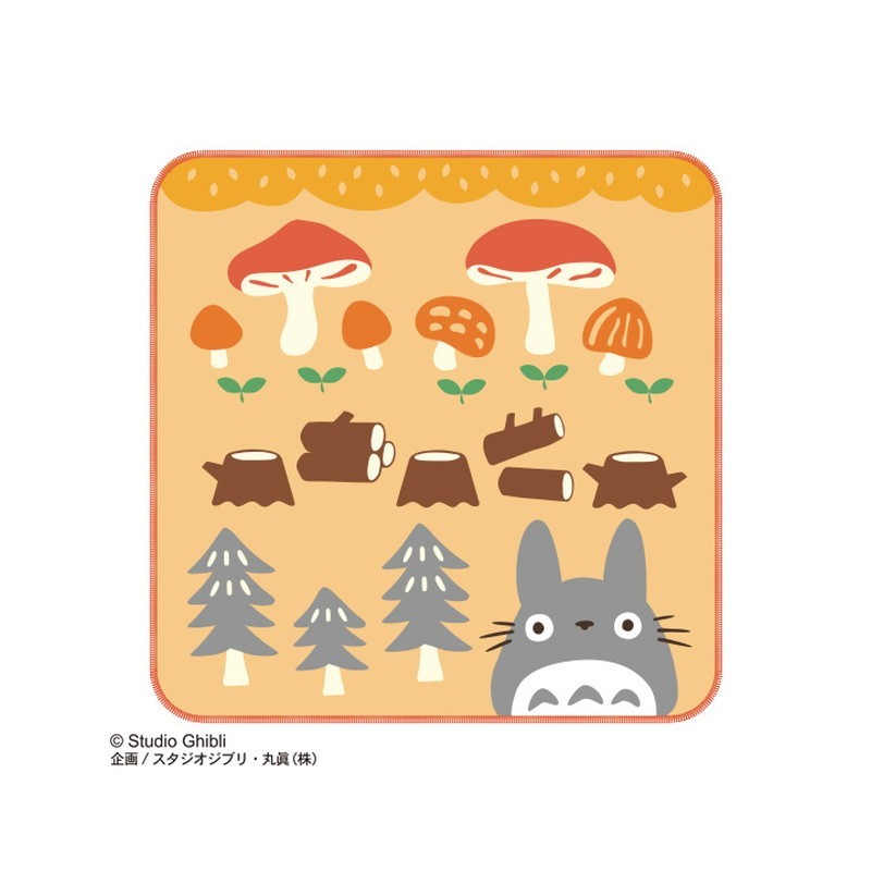 Linge de maison - Mini Serviette Champignons et Bûches 25x25cm - Mon voisin Totoro