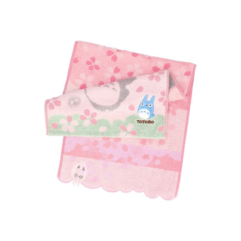 Household linen - Wash towel Totoro cherry blossoms 34x80 cm - My Neighbor Totoro