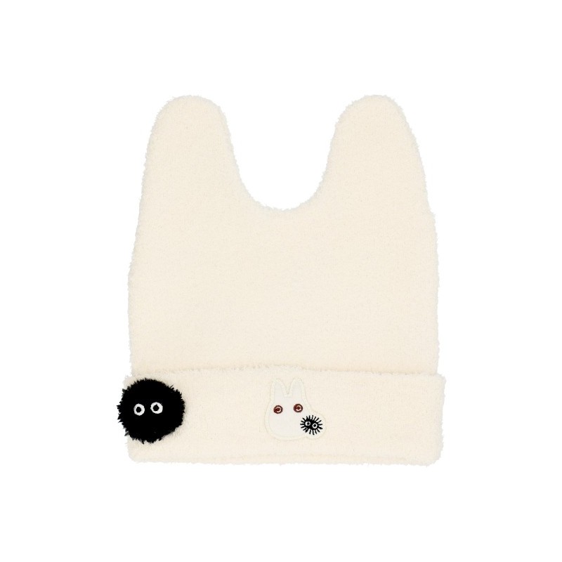 Textil - Gorro blanco con orejas de lana Totoro - Mi vecino Totoro
