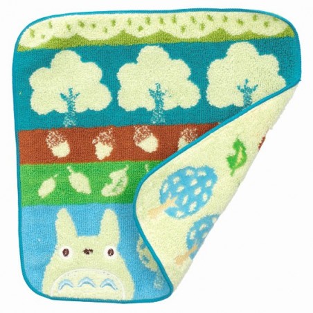 Ropa de hogar - Mini toalla Totoro Árboles azules y avellanas 25x25 cm - Mon voisin