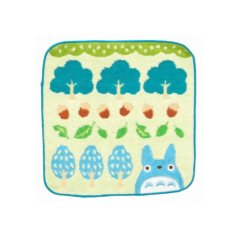 Ropa de hogar - Mini toalla Totoro Árboles azules y avellanas 25x25 cm - Mon voisin