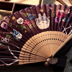 Accessories - Folding Fan Morning glory and fireflies - My Neighbor Totoro