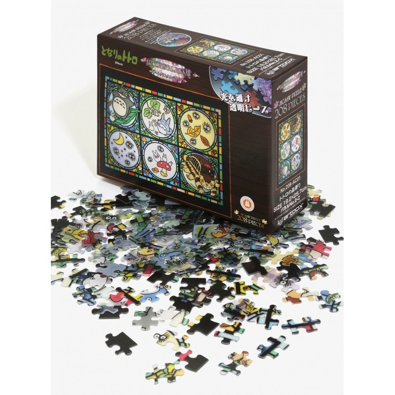 Jigsaw Puzzles - Stained glass Puzzle 208P Totoro & his friends - My Neighbor Totoro
