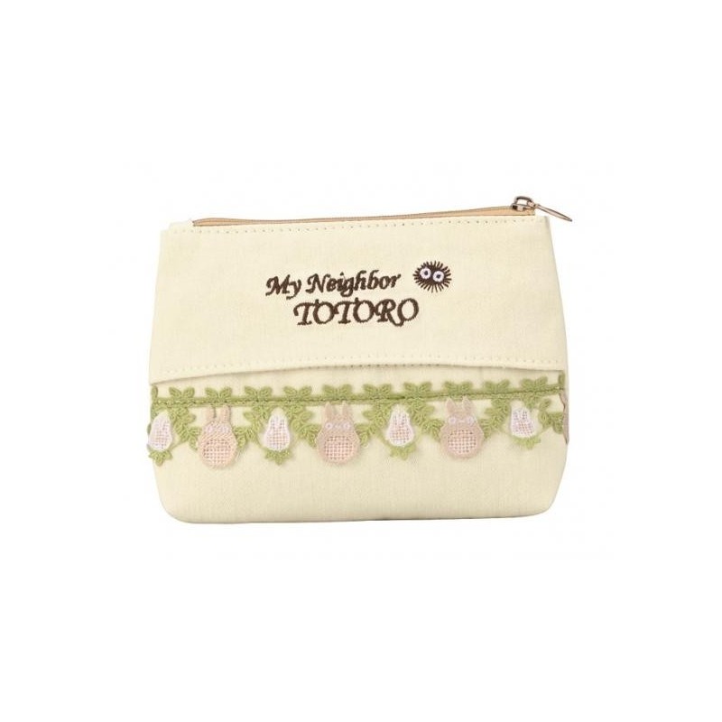 Sacs - Sacoche Totoro Gris et Blanc Prairie 11 x 15 cm - Mon Voisin Totoro