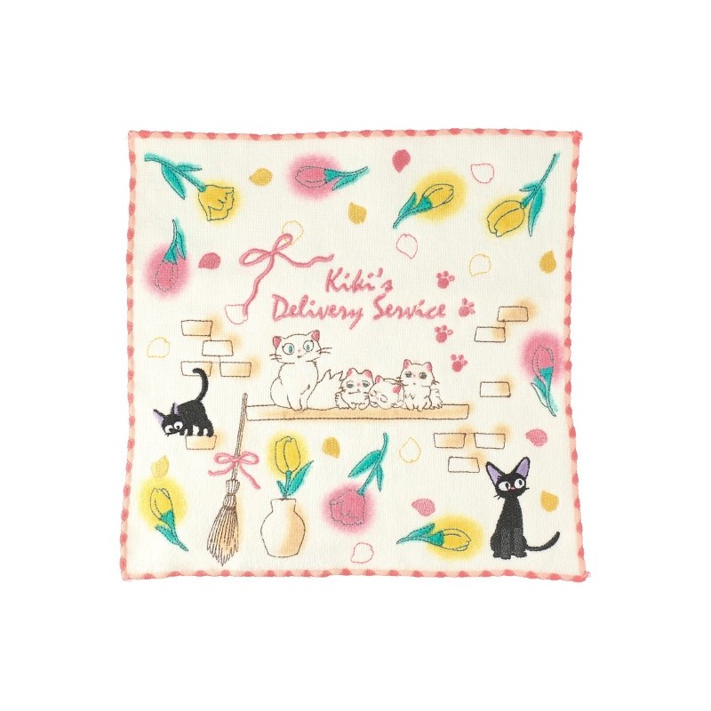 Linge de maison - Mini Serviette Famille des Chats 25x25 cm - Kiki la petite sorcière