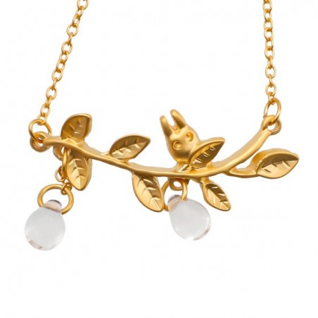 Bijoux - Bijou Bracelet Totoro Blanc Caché Dans Une Feuille -Mon Voisin Totoro