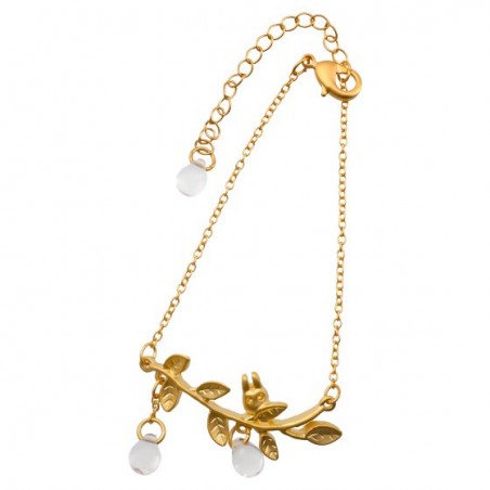 Bijoux - Bijou Bracelet Totoro Blanc Caché Dans Une Feuille -Mon Voisin Totoro