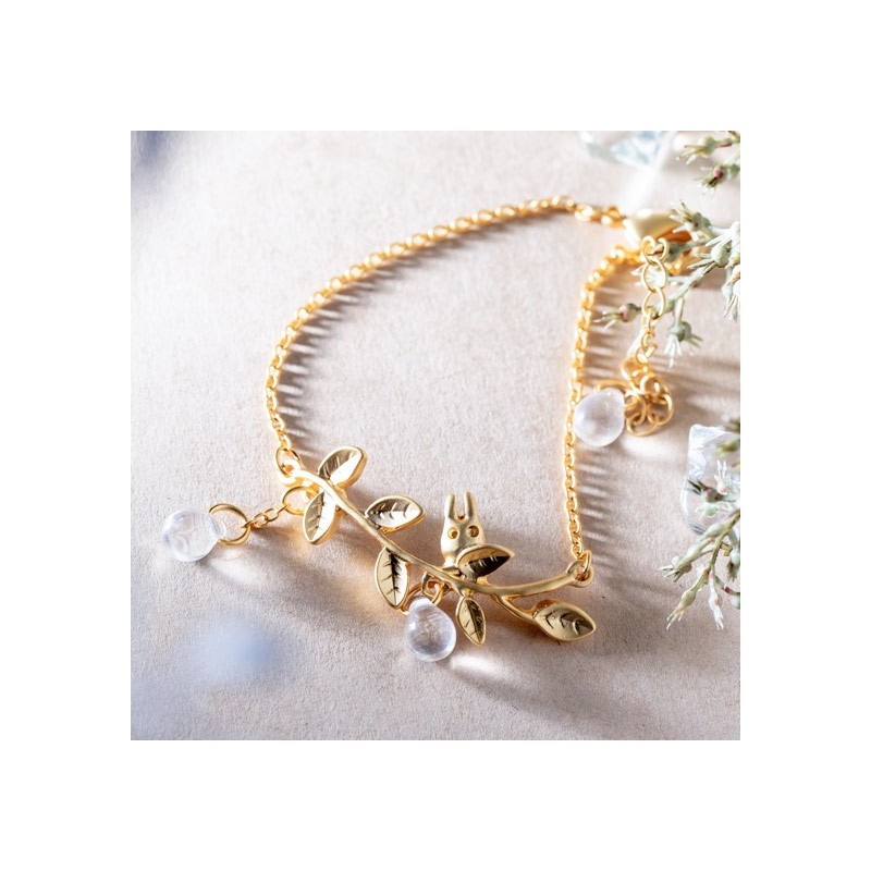 Bijoux - Bijou Bracelet Totoro Blanc Caché Dans Une Feuille -Mon Voisin Totoro