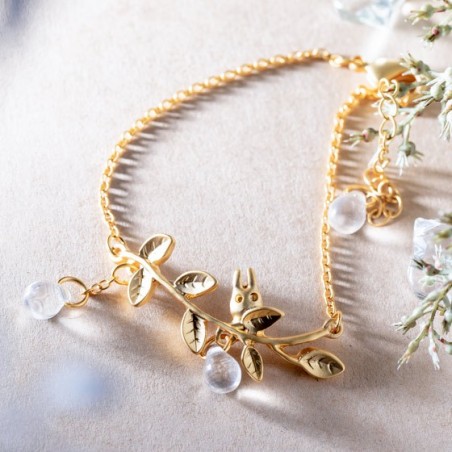 Bijoux - Bijou Bracelet Totoro Blanc Caché Dans Une Feuille -Mon Voisin Totoro