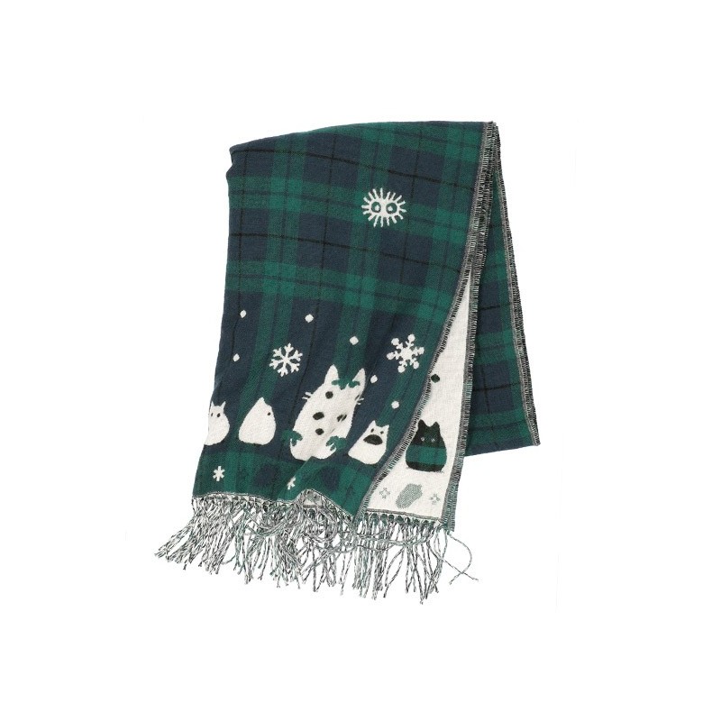 Textil - Estola con estampado de cuadros Totoro gancho - Mi vecino Totoro