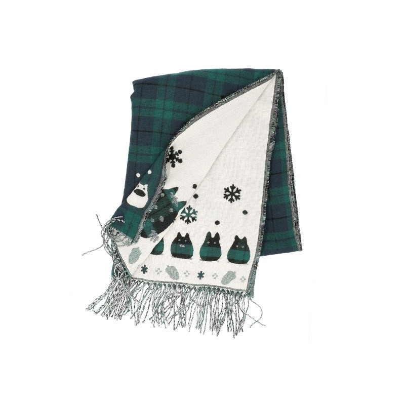 Textil - Estola con estampado de cuadros Totoro gancho - Mi vecino Totoro
