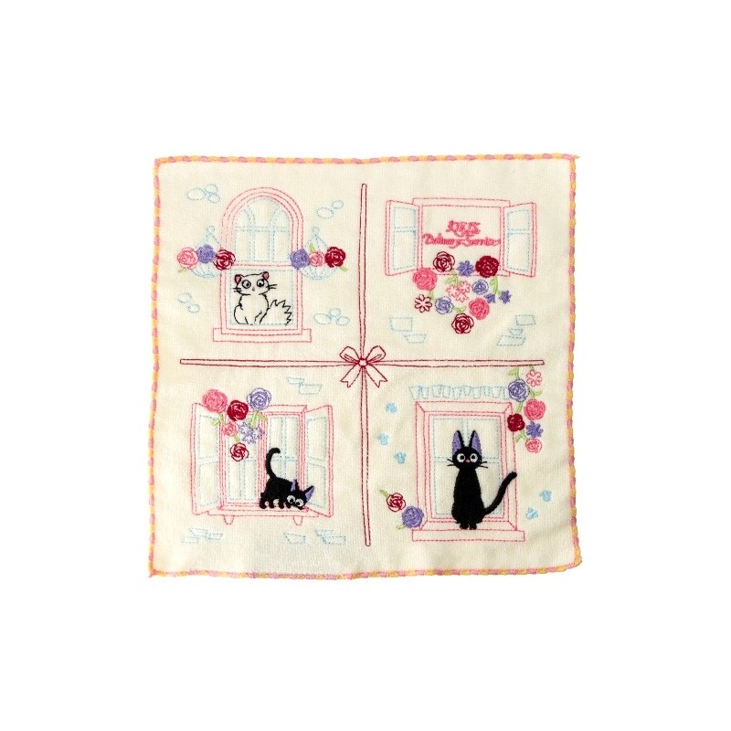 Linge de maison - Mini-serviette Jiji à la fenêtre 25x25 - Kiki la petite sorcière
