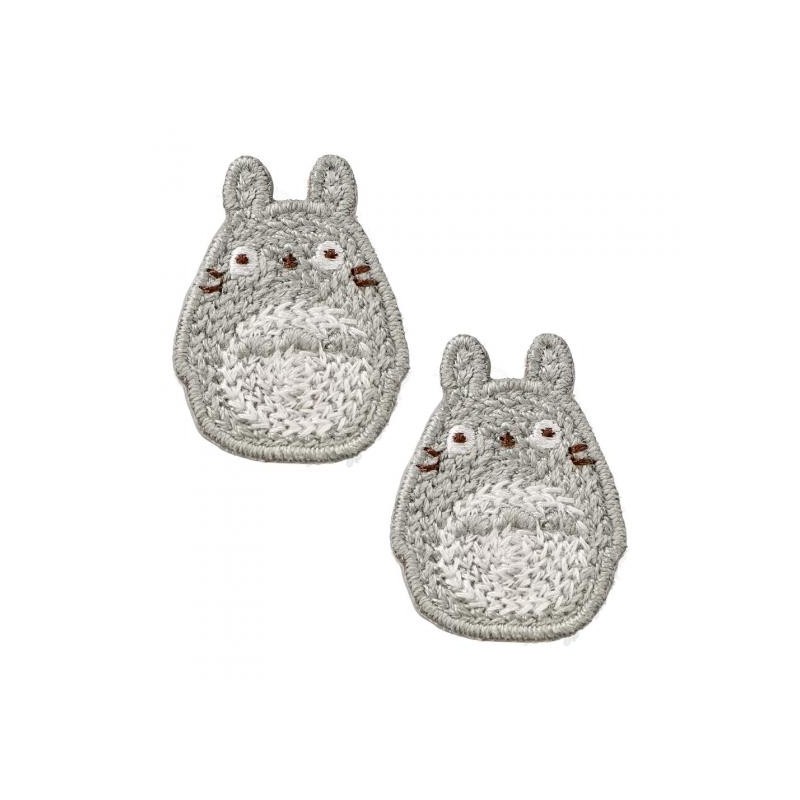 Bijoux - Bijou Boucle d’oreilles Broderie Totoro gris - Mon Voisin Totoro