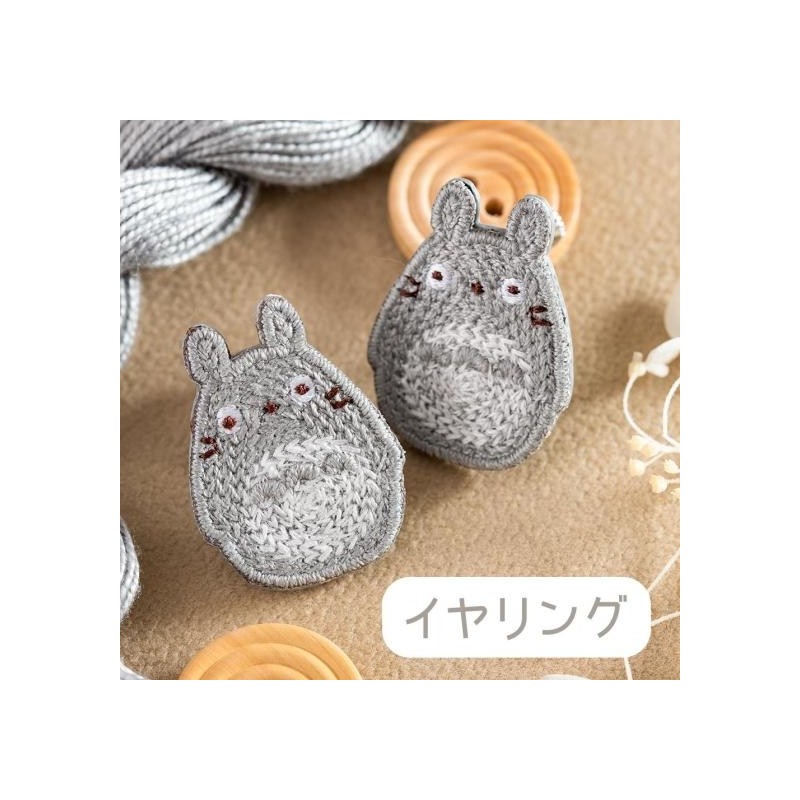 Joyería - Pendiente clip Totoro gris - Mon Voisin Tot