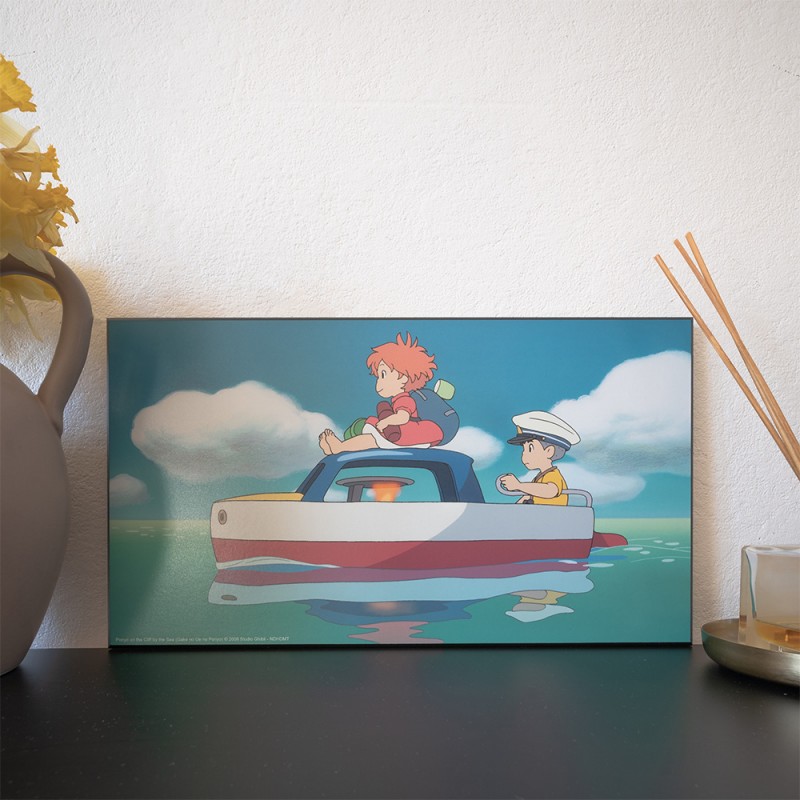 Cuadro de madera - Tableau Ghibli 02 - Ponyo y Sosuke