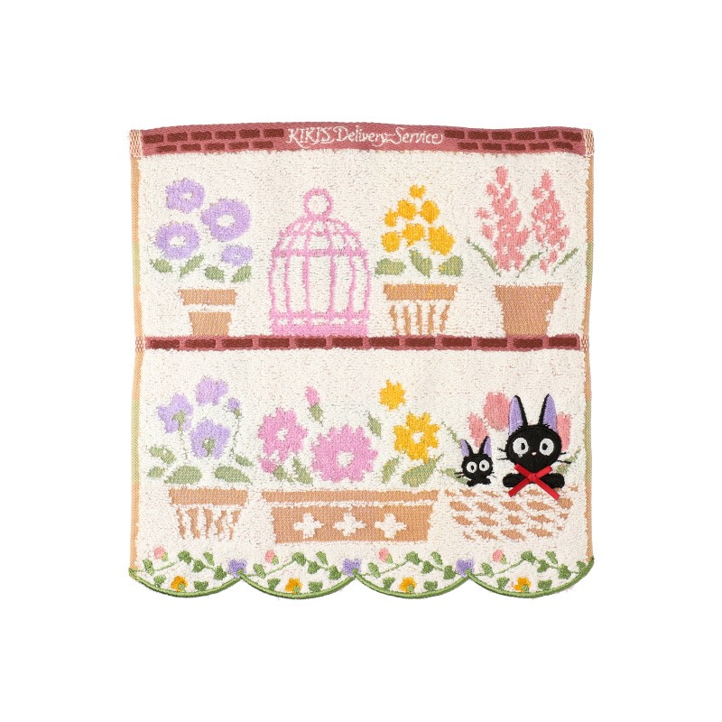 Linge de maison - Mini Serviette Jiji et ses fleurs préférées 25x25 - Kiki la petite so