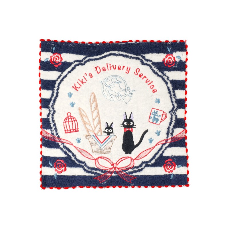 Ropa de hogar - Mini toalla de rayas azul marino 25x25 - Nicky, la aprendiz de bruja
