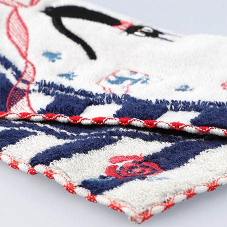 Ropa de hogar - Mini toalla de rayas azul marino 25x25 - Nicky, la aprendiz de bruja