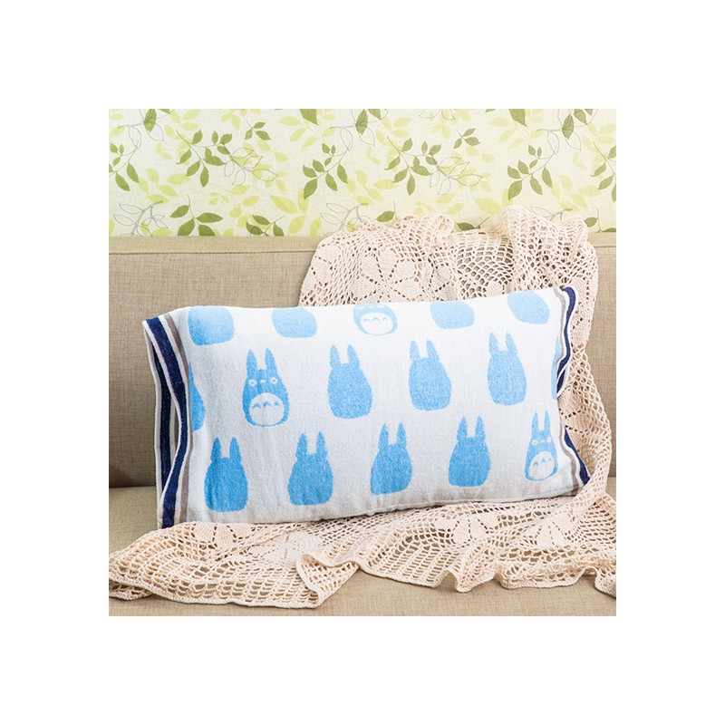 Linge de maison - Taie d'oreiller Silhouette Totoro Bleu - Mon Voisin Totoro