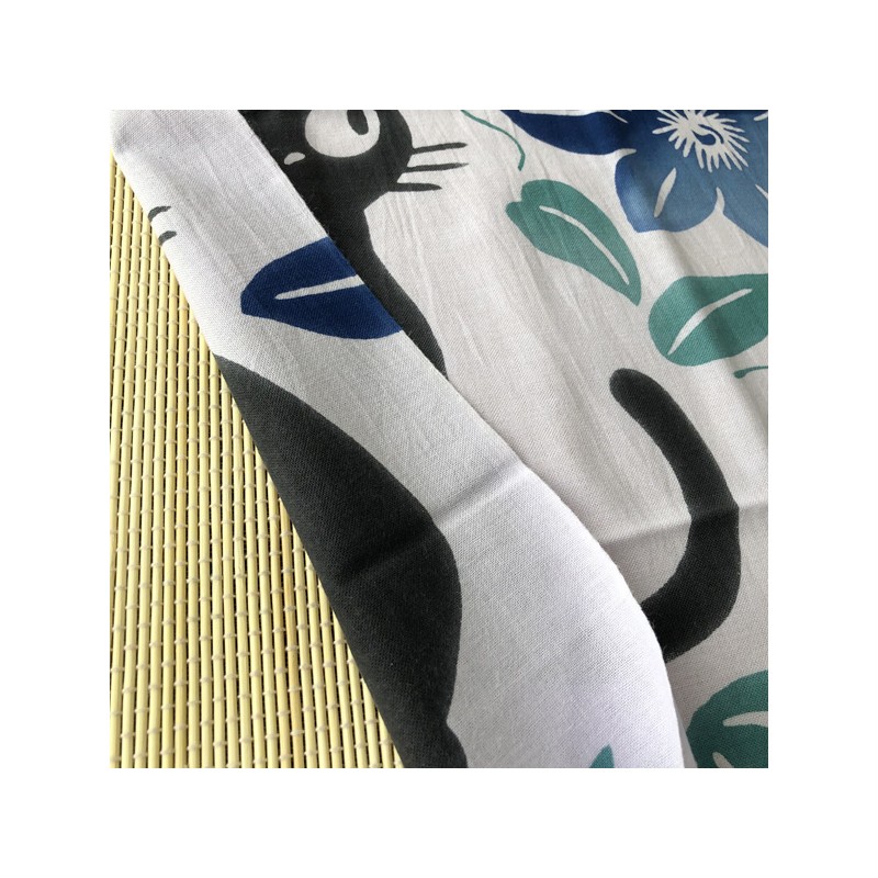 Household linen - Tenugui Jiji Blue flowers - Kiki’s Delivery Service