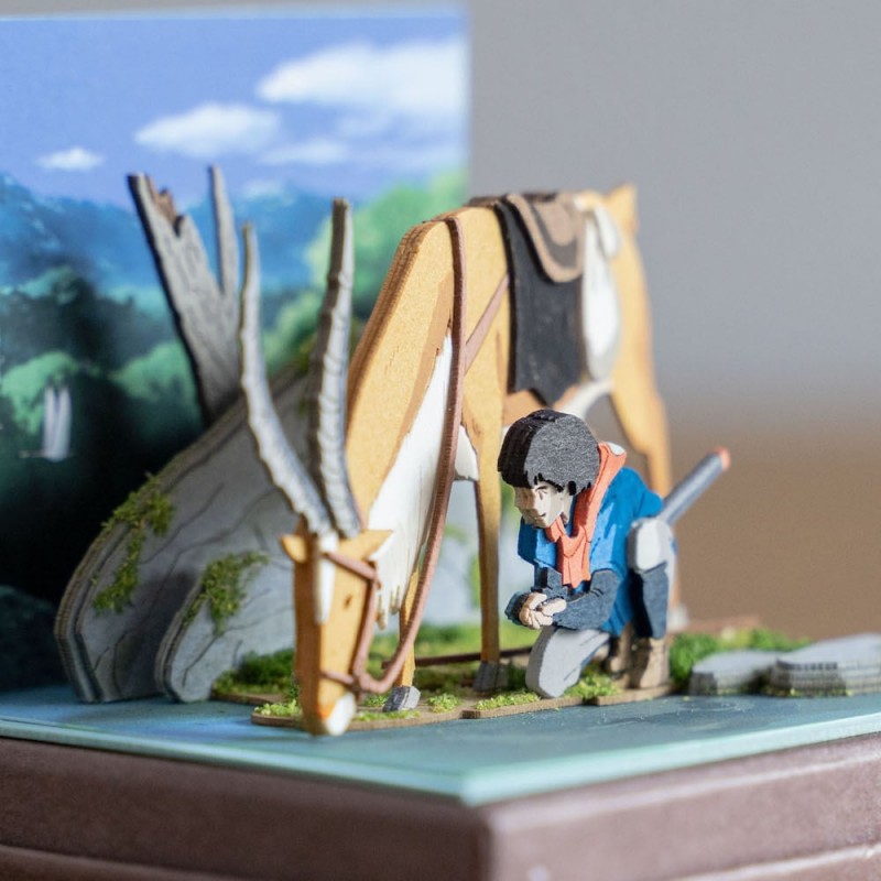 Paper Theaters - Paper Craft Ashitaka et Yakul - Princess Mononoke