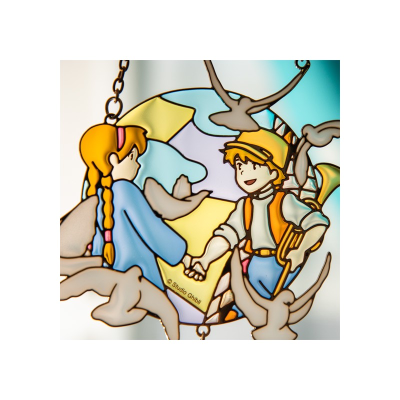 Décoration - Attrape-soleil vitrail Sheeta & Pazu - Le Château dans le ciel