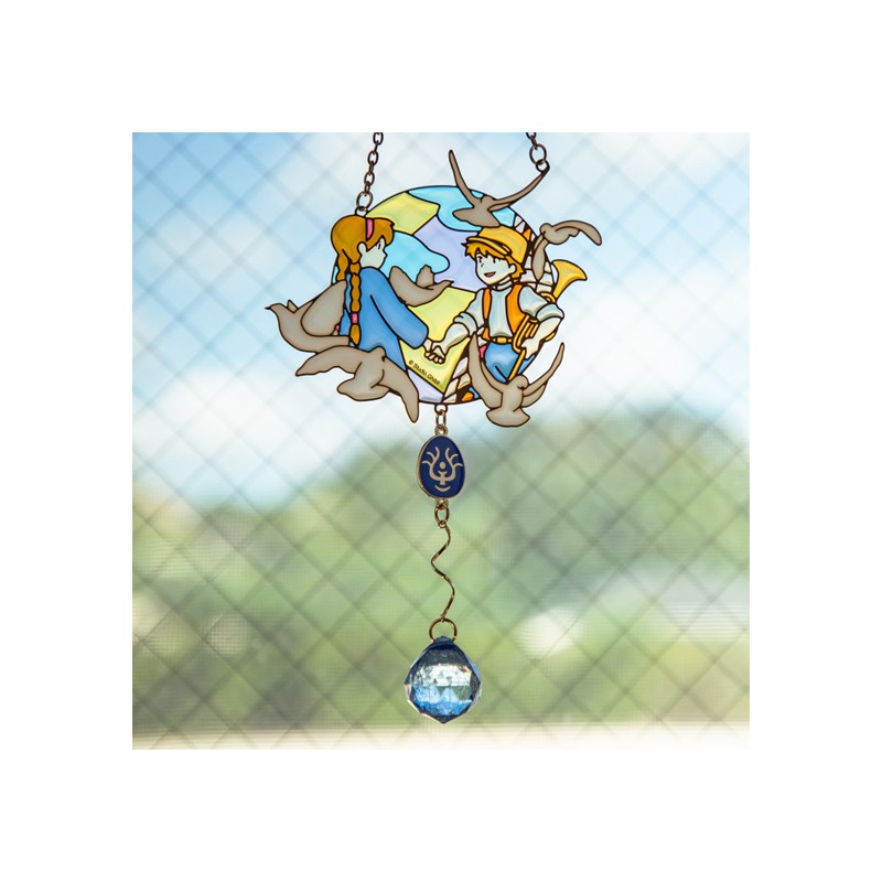 Décoration - Attrape-soleil vitrail Sheeta & Pazu - Le Château dans le ciel