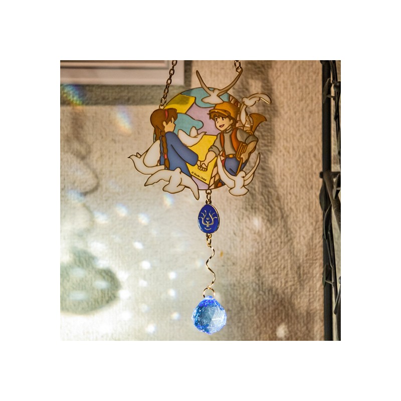 Décoration - Attrape-soleil vitrail Sheeta & Pazu - Le Château dans le ciel