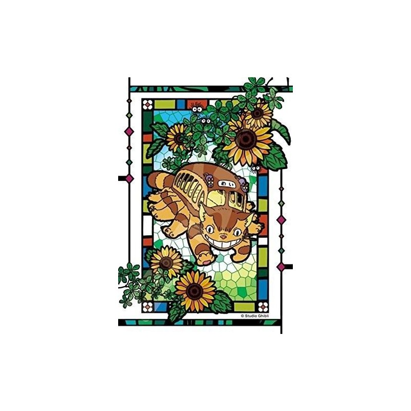 Jigsaw Puzzles - Stained glass Puzzle 126P Catbus and sunflowers - My Neighbor Totoro