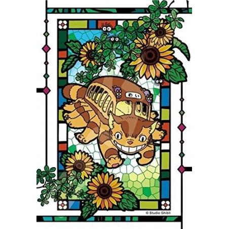 Jigsaw Puzzles - Stained glass Puzzle 126P Catbus and sunflowers - My Neighbor Totoro