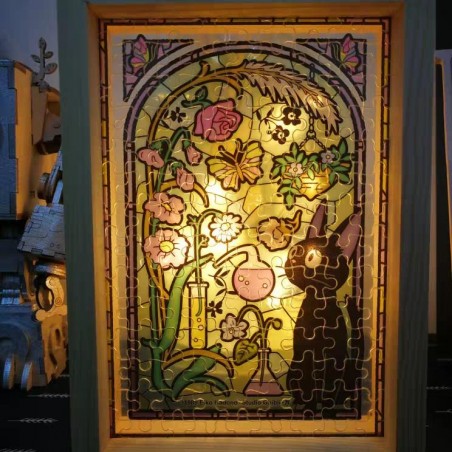 Jigsaw Puzzles - Stained glass Puzzle 126P Catbus and sunflowers - My Neighbor Totoro