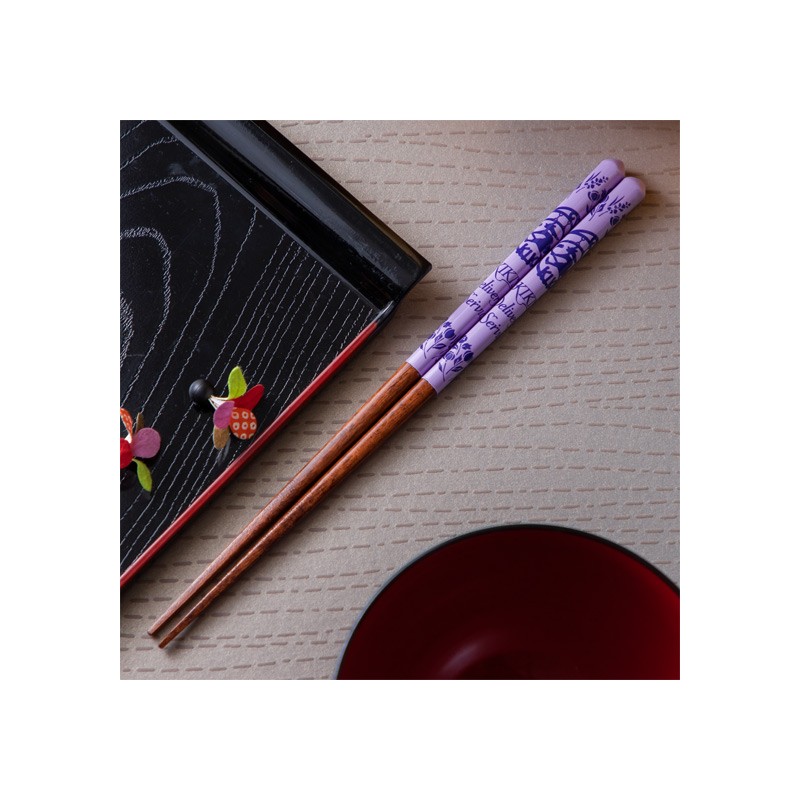 Chopsticks - Lacquered Chopsticks 21cm Sketches Purple - Kiki’s Delivery Service