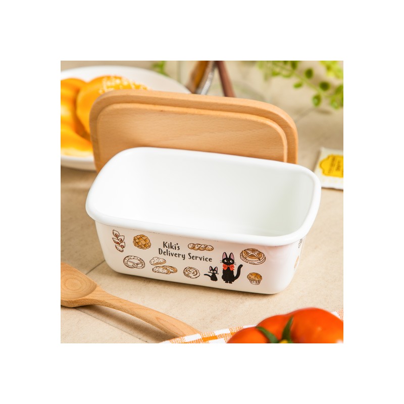 Cocina y vajilla - Mantequera esmaltada con tapa de madera Viennoiseries 500ml - Nicky la peti