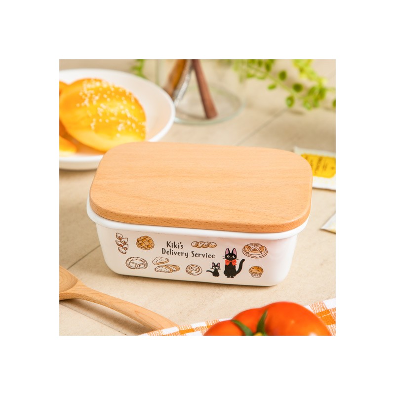 Cocina y vajilla - Mantequera esmaltada con tapa de madera Viennoiseries 500ml - Nicky la peti