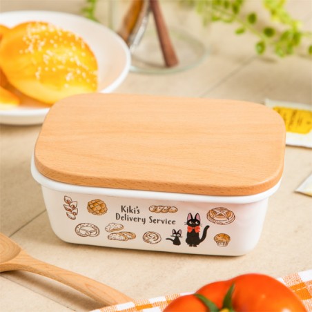 Cocina y vajilla - Mantequera esmaltada con tapa de madera Viennoiseries 500ml - Nicky la peti