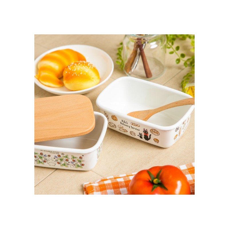 Cocina y vajilla - Mantequera esmaltada con tapa de madera Viennoiseries 500ml - Nicky la peti