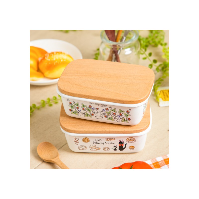 Cocina y vajilla - Mantequera esmaltada con tapa de madera Viennoiseries 500ml - Nicky la peti