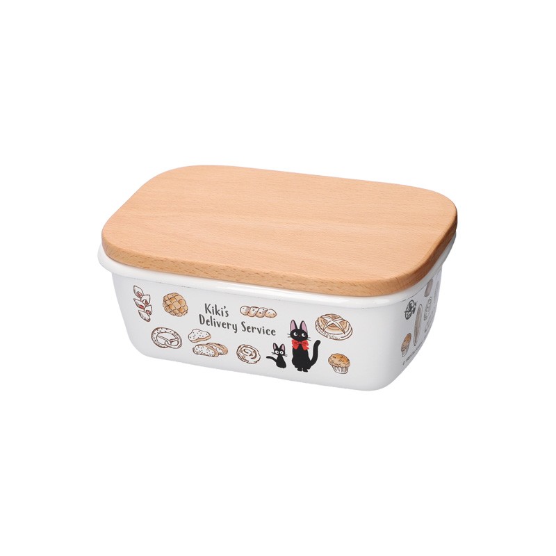 Cocina y vajilla - Mantequera esmaltada con tapa de madera Viennoiseries 500ml - Nicky la peti