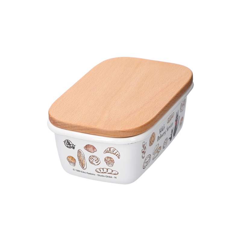 Cocina y vajilla - Mantequera esmaltada con tapa de madera Viennoiseries 500ml - Nicky la peti