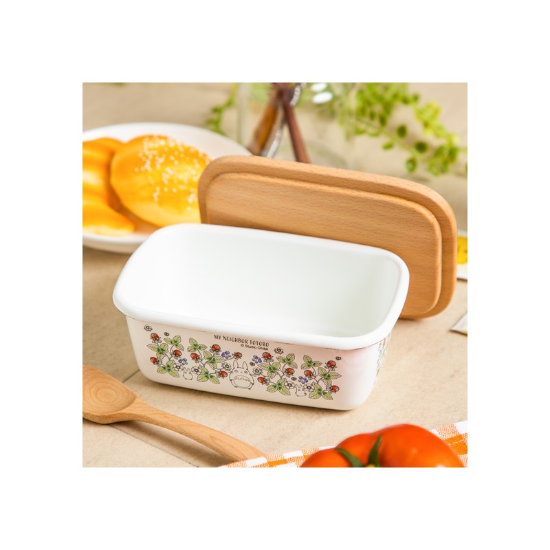 Kitchen and tableware - Enamel butter dish with wooden lid Soot Sprites 500ml - My Neighbor T