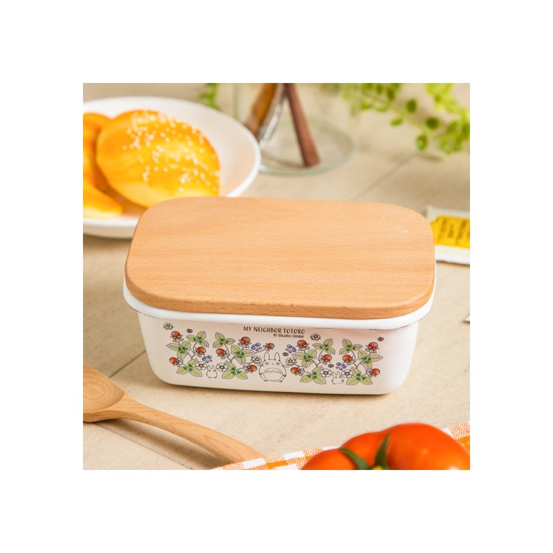 Kitchen and tableware - Enamel butter dish with wooden lid Soot Sprites 500ml - My Neighbor T