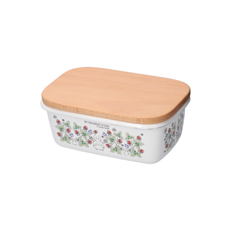 Kitchen and tableware - Enamel butter dish with wooden lid Soot Sprites 500ml - My Neighbor T