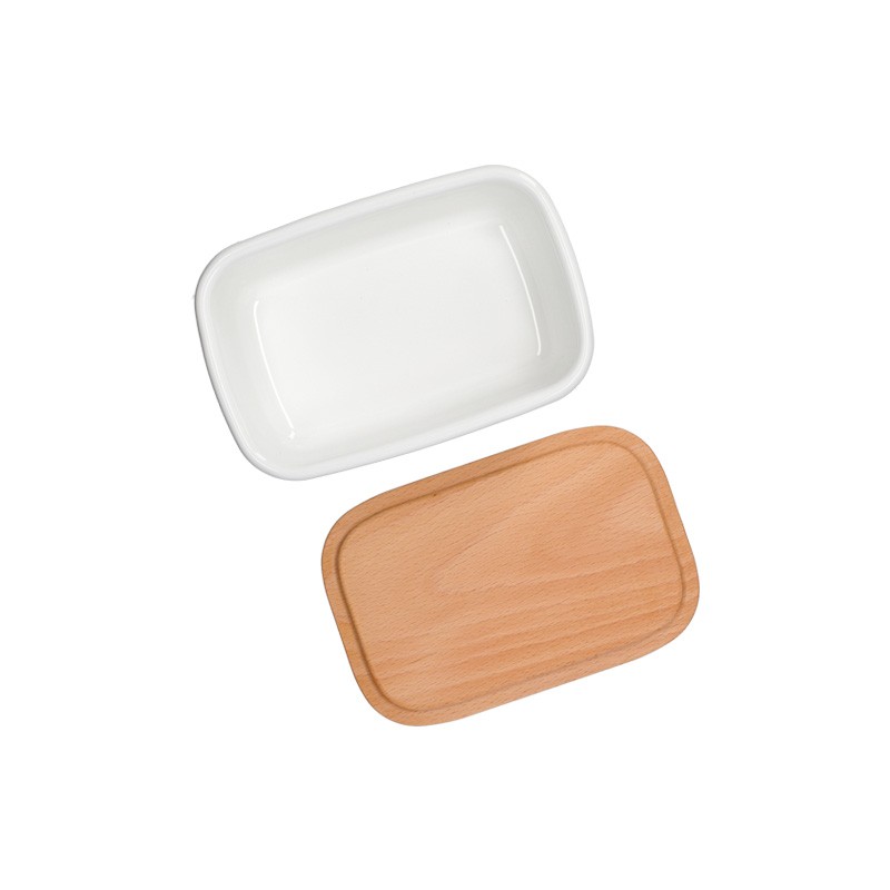 Kitchen and tableware - Enamel butter dish with wooden lid Soot Sprites 500ml - My Neighbor T